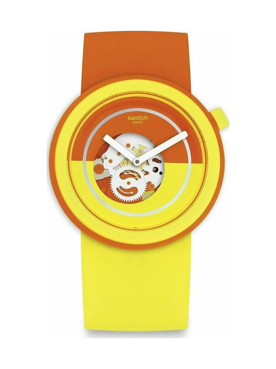 Swatch Popover Uhr mit Gelb Kautschukarmband