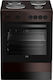 Beko Cooker 65lt with Enamel Hobs W60cm. Coffee