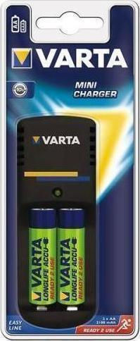 Varta Mini Charger (Old) 2 Μπαταριών Ni-Cd/Ni-MH Μεγέθους AA/AAA Σετ με 2x AA 2100mAh