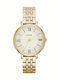 Fossil Jacqueline Γυναικείο Ρολόι 36mm Μπαταρίας με Χρυσό Μεταλλικό Μπρασελέ