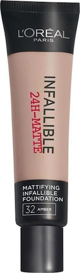 L'Oreal Paris Infaillible 24H Matte Cover Liquid Foundation 32 Amber 35ml