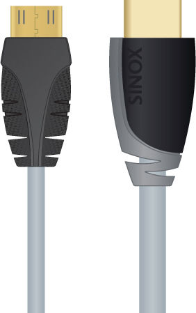 Sinox HDMI 1.4 Hochgeschwindigkeits HDMI-Kabel 1080p 120Hz HDMI-Stecker - Mini-HDMI-Stecker 1m Grau
