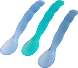 Mam Baby Set mit Löffeln aus Silikon für 6+ Monate Blue/Blue 3Stück