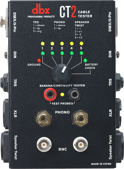 DBX CT-2 Audio Cable Tester BNC / MIDI / RCA / XLR