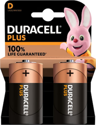 Duracell Plus Αλκαλικές Μπαταρίες D 1.5V 2τμχ