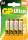 GP Batteries Ultra Αλκαλικές Μπαταρίες AA 1.5V 4τμχ