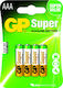 GP Batteries Super Алкални Батерии AAA 1.5V 4бр
