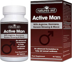 Natures Aid Active Man cu Arginină, Ginseng Coreean și Maca 60 comprimate