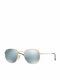 Ray Ban Hexagonal Sunglasses with Gold Metal Frame and Green Mirror Lens RB3548N 001/30