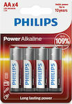 Philips Power Αλκαλικές Μπαταρίες AA 1.5V 4τμχ