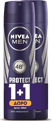 Nivea Men Protect & Care Anti-perspirant Αποσμητικό 48h σε Spray 2x150ml