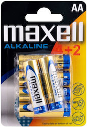 Maxell 6 Pack Alkaline Batteries AA 1.5V