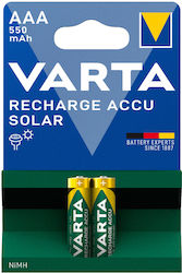 Varta Rechargeable Accu Solar AAA 550mAh 1.2V 2τμχ