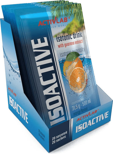 ActivLab IsoActive Изотонична Напитка с Екстракт от Гуарана Портокал 20 x 31.5гр