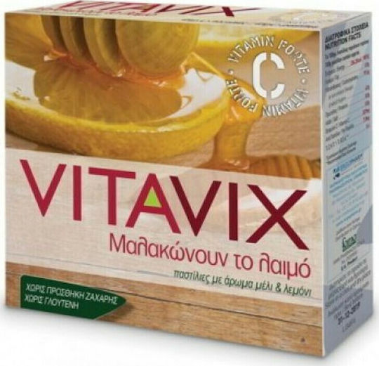 ErgoPharm Vitavix Παστίλιες χωρίς Γλουτένη Μέλι & Λεμόνι 45gr
