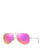 Ray Ban Aviator Γυαλιά Ηλίου με Χρυσό Μεταλλικό Σκελετό και Ροζ Polarized Καθρέφτη Φακό RB3025 112/1Q