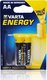 Varta 2 Pack Alkaline Batteries AA Energy 1.5V