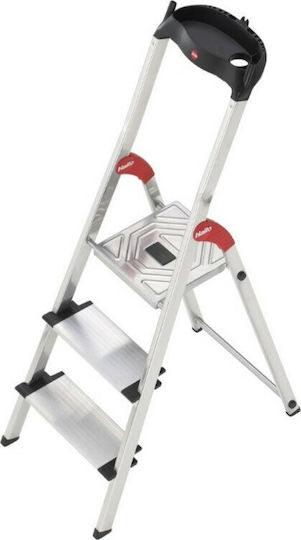 Hailo Profiline S 150 XXL Ladder Aluminum with 2+1 Steps 138cm