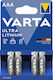 Varta Ultra Μπαταρίες Λιθίου AAA 1.5V 4τμχ