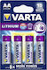 Varta Ultra Lithium Battery AA 1.5V 4pcs