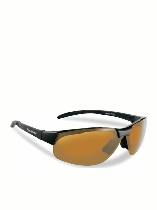 Flying Fisherman Maverick Men's Sunglasses with Amber Plastic Frame and Brown Lens
