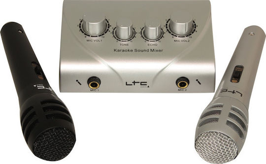 LTC Audio Ενισχυτής Karaoke με Ασύρματα Μικρόφωνα KSM10 Karaoke Sound Mixer Set KSM-10 Μαύρος
