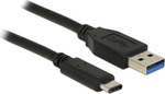 DeLock 83870 USB 3.2 Cable USB-C male - USB-A male Black 1m (83870)