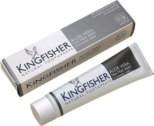 Kingfisher Pastă de dinți Fără fluor pentru Placă și Carii dentare Aloe Vera Tea Tree Mint Natural 100ml