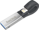 Sandisk iXpand v2 32GB USB 3.0 Stick με σύνδεση Lightning & USB-A Ασημί