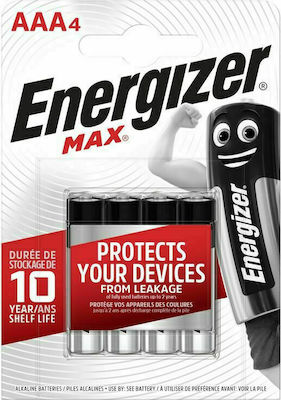Energizer Max Αλκαλικές Μπαταρίες AAA 1.5V 4τμχ