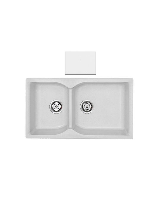 Crown R-92 Economic 6892 6892-10 Drop-In Chiuvetă Dreapta din Granit Sintetic L91xW51cm Granit alb