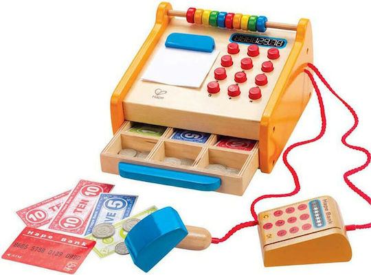Hape Wooden Toy Cash Register for 3+ Years 15 cm 37 pcs