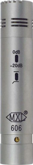 MXL 606 Condenser (Small Diaphragm) Microphone XLR Shock Mounted for Studio in Gray Color
