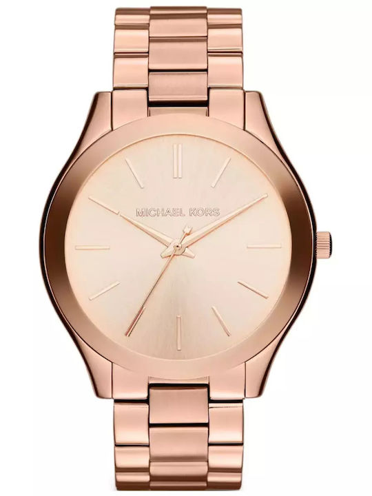 Michael Kors Runway Γυναικείο Ρολόι 33mm Μπαταρίας με Ροζ Χρυσό Μεταλλικό Μπρασελέ