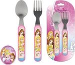 Disney Set pentru bebeluși cu Furculiță Princess din Metal Multicolor 2buc