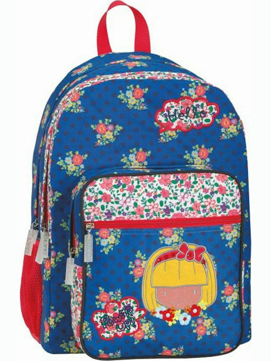 Lyc Sac Blossom School Bag Backpack Elementary, Elementary Blue with Water bottle holder