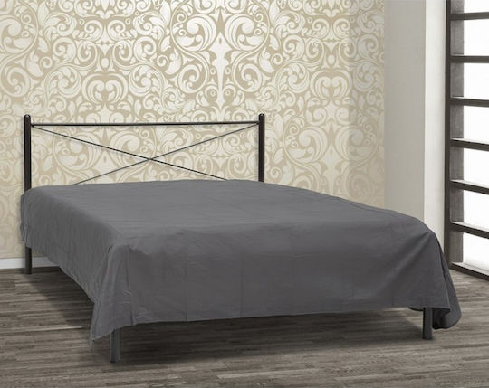 Hermes Double Metal Bed Black For Mattress 160x200cm