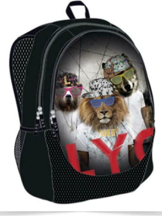 Lyc Sac Lion Rappers School Bag Backpack Elementary, Elementary in Black color