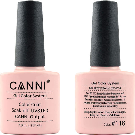 Canni Classic Ημιμόνιμο Βερνίκι Νυχιών 116 Natural Pink 7.3ml