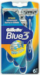 Gillette Blue3 Ξυραφάκια μιας Χρήσης με 3 Λεπίδες & Λιπαντική Ταινία για Ευαίσθητες Επιδερμίδες 6τμχ