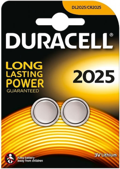 Duracell Long Lasting Power Baterii Litiu pentru ceasuri CR2025 3V 2buc