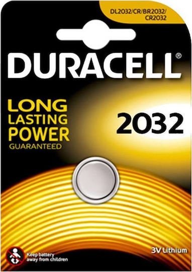 Duracell Long Lasting Power Μπαταρία Λιθίου Ρολογιών CR2032 3V 1τμχ