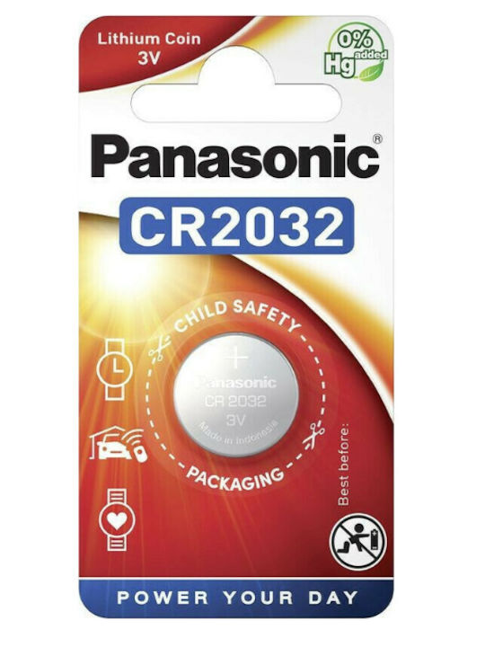 Panasonic Lithium Power Μπαταρία Ρολογιών CR2032 3V 1τμχ