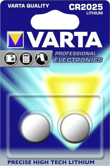 Varta Professional Electronics Μπαταρίες Λιθίου Ρολογιών CR2025 3V 2τμχ
