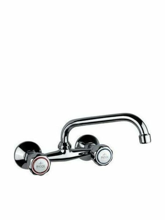 Fiore Astro U-Shaped Wall Kitchen Faucet Silver