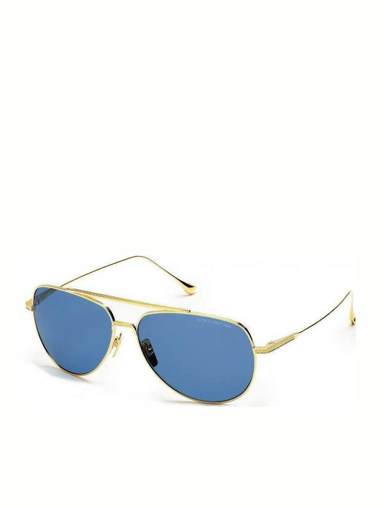 Dita Flight.004 C Women's Sunglasses with Gold Metal Frame and Blue Mirror Lens