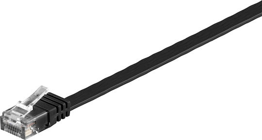 Goobay Flaches U/UTP Cat.6 (Gigabit) Netzwerkkabel Ethernet 5m Schwarzes