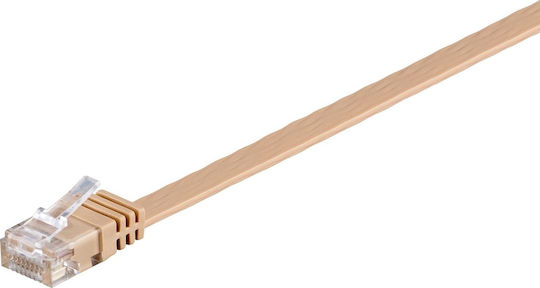 Goobay Flat U/UTP Cat.6 (Gigabit) Καλώδιο Δικτύου Ethernet 1m Μπεζ