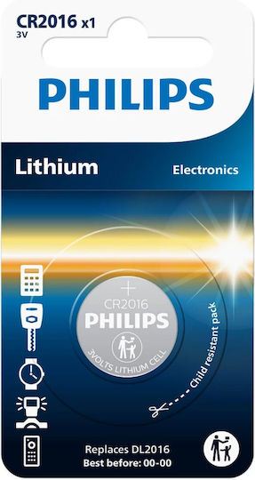 Philips Cr2016 Batterie Lithium für Uhren CR2016 3V 1Stück