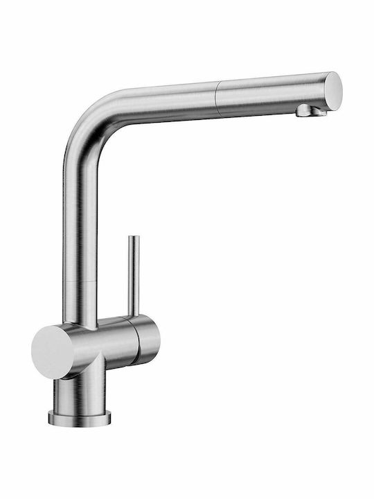 Blanco Lomis S Tall Kitchen Faucet Counter with Shower Inox Silver